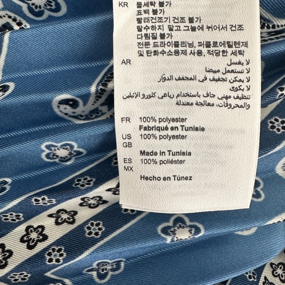 NWT $325 Sandro Blue/White Leianne Pleated Skirt Size 40/US 8 - Picture 11 of 11